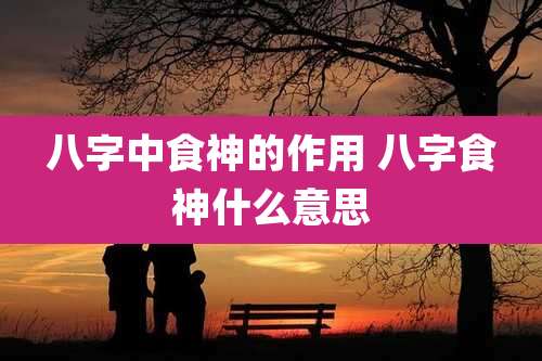 八字中食神的作用 八字食神什么意思