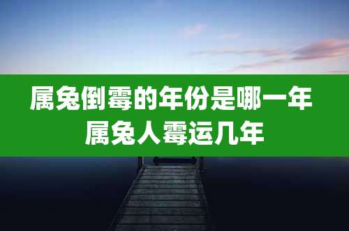 属兔倒霉的年份是哪一年 属兔人霉运几年
