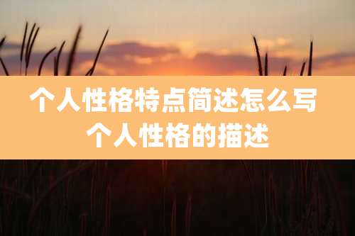 个人性格特点简述怎么写 个人性格的描述
