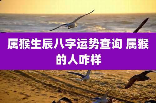 属猴生辰八字运势查询 属猴的人咋样
