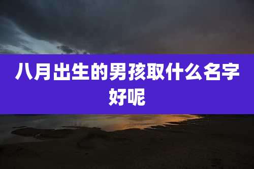 八月出生的男孩取什么名字好呢