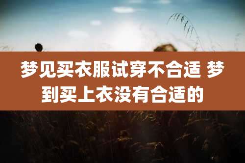 梦见买衣服试穿不合适 梦到买上衣没有合适的