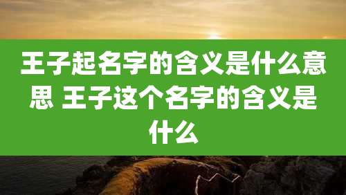 王子起名字的含义是什么意思 王子这个名字的含义是什么