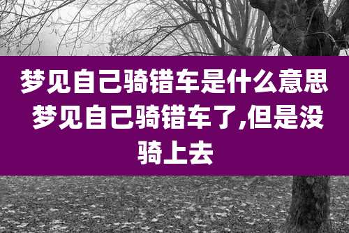 梦见自己骑错车是什么意思 梦见自己骑错车了,但是没骑上去