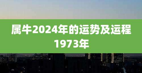 属牛2024年的运势及运程1973年