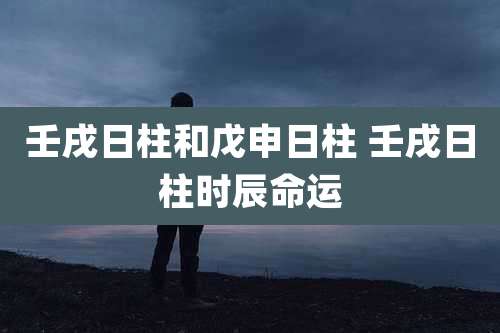 壬戌日柱和戊申日柱 壬戌日柱时辰命运