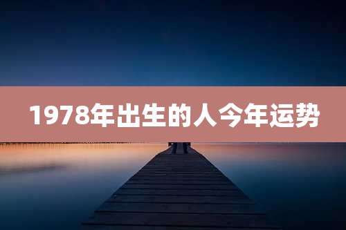 1978年出生的人今年运势
