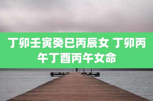 丁卯壬寅癸巳丙辰女 丁卯丙午丁酉丙午女命