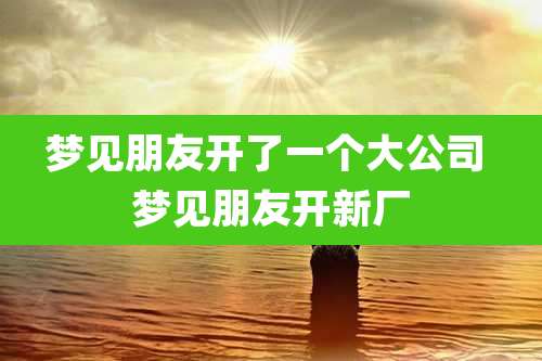 梦见朋友开了一个大公司 梦见朋友开新厂