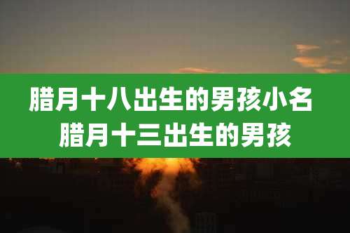 腊月十八出生的男孩小名 腊月十三出生的男孩