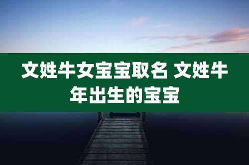 文姓牛女宝宝取名 文姓牛年出生的宝宝