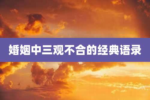 婚姻中三观不合的经典语录