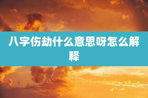 八字伤劫什么意思呀怎么解释
