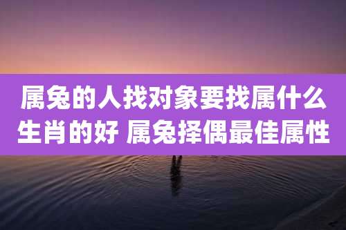 属兔的人找对象要找属什么生肖的好 属兔择偶最佳属性