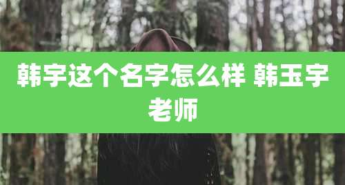 韩宇这个名字怎么样 韩玉宇老师