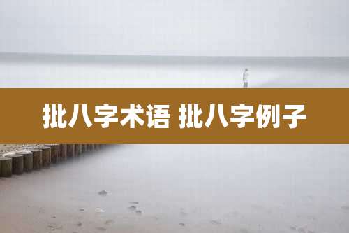 批八字术语 批八字例子