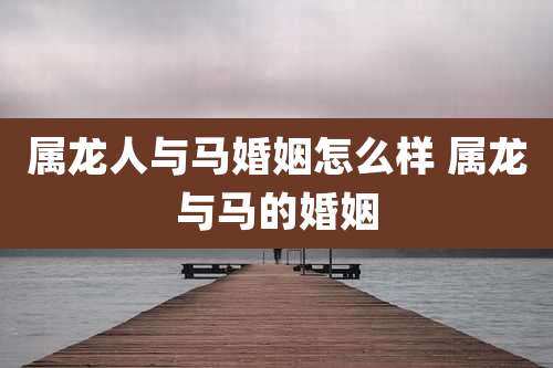 属龙人与马婚姻怎么样 属龙与马的婚姻