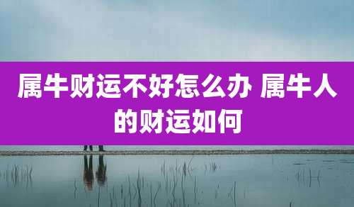属牛财运不好怎么办 属牛人的财运如何