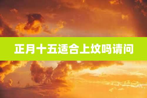 正月十五适合上坟吗请问