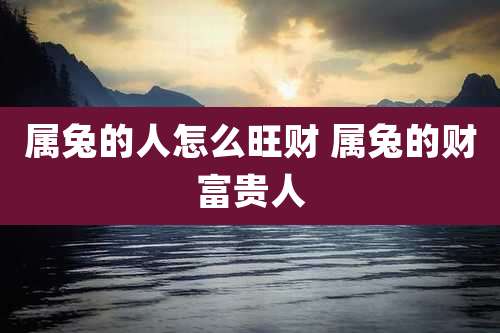 属兔的人怎么旺财 属兔的财富贵人