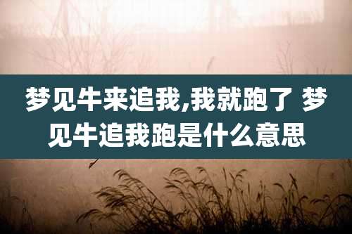 梦见牛来追我,我就跑了 梦见牛追我跑是什么意思