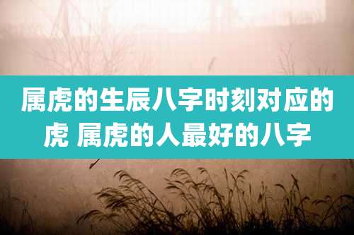 属虎的生辰八字时刻对应的虎 属虎的人最好的八字