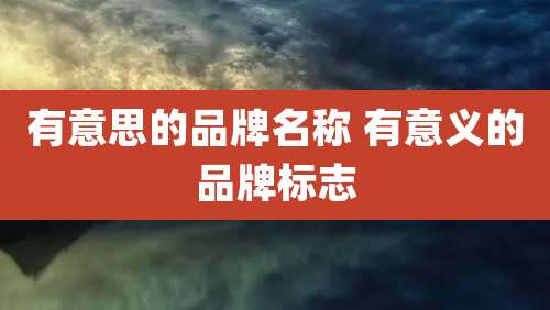 有意思的品牌名称 有意义的品牌标志