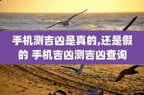 手机测吉凶是真的,还是假的 手机吉凶测吉凶查询