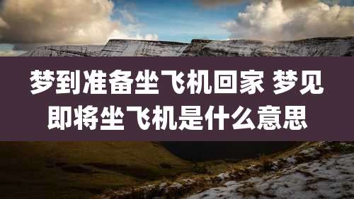 梦到准备坐飞机回家 梦见即将坐飞机是什么意思