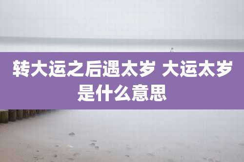 转大运之后遇太岁 大运太岁是什么意思