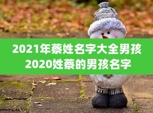 2021年蔡姓名字大全男孩 2020姓蔡的男孩名字