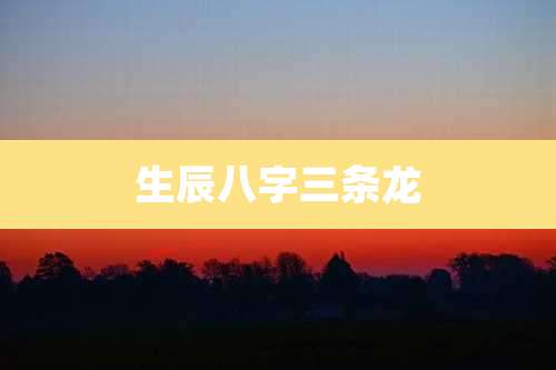 生辰八字三条龙