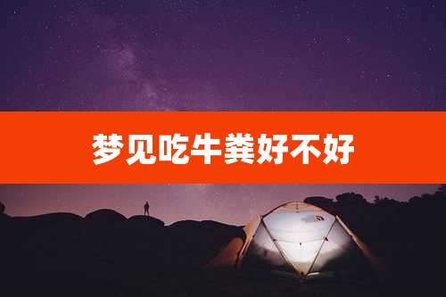 梦见吃牛粪好不好