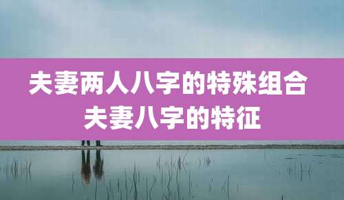 夫妻两人八字的特殊组合 夫妻八字的特征