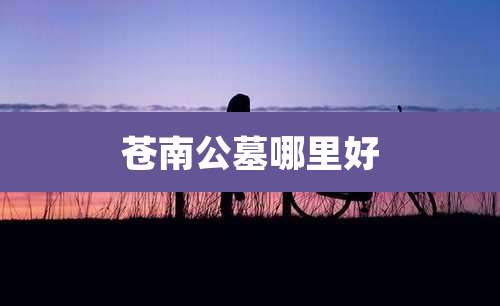 苍南公墓哪里好