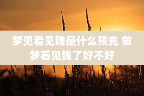 梦见看见钱是什么预兆 做梦看见钱了好不好