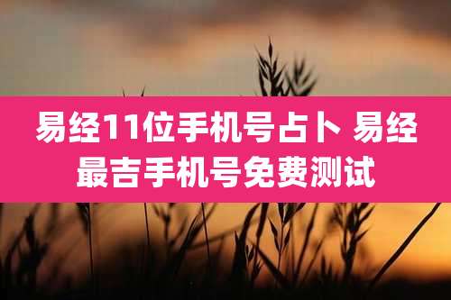 易经11位手机号占卜 易经最吉手机号免费测试