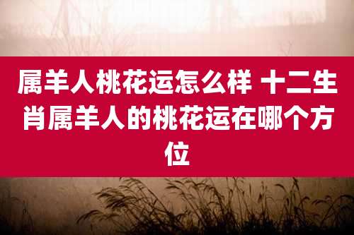 属羊人桃花运怎么样 十二生肖属羊人的桃花运在哪个方位