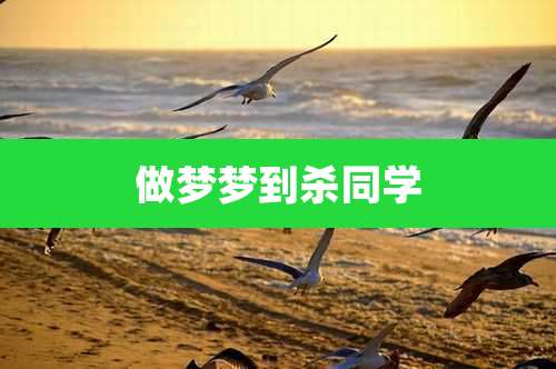 做梦梦到杀同学