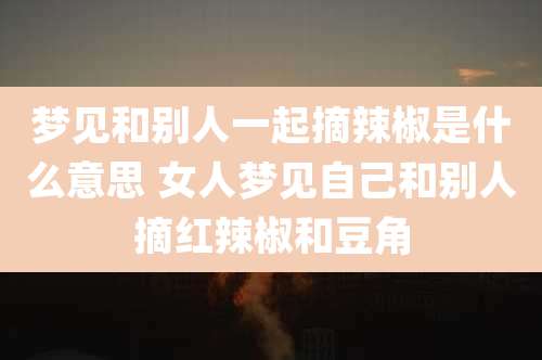 梦见和别人一起摘辣椒是什么意思 女人梦见自己和别人摘红辣椒和豆角