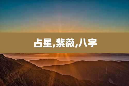 占星,紫薇,八字