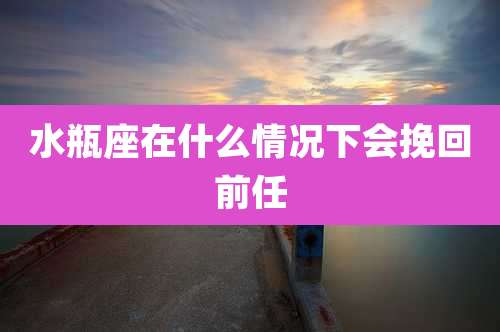 水瓶座在什么情况下会挽回前任