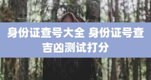 身份证查号大全 身份证号查吉凶测试打分