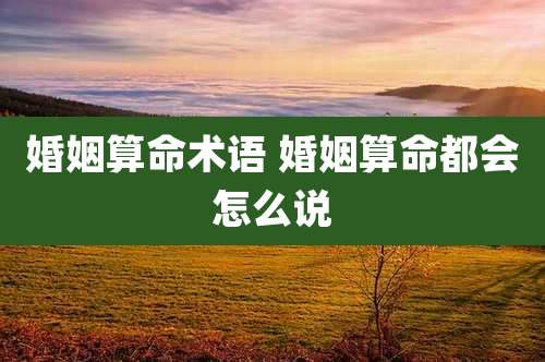 婚姻算命术语 婚姻算命都会怎么说