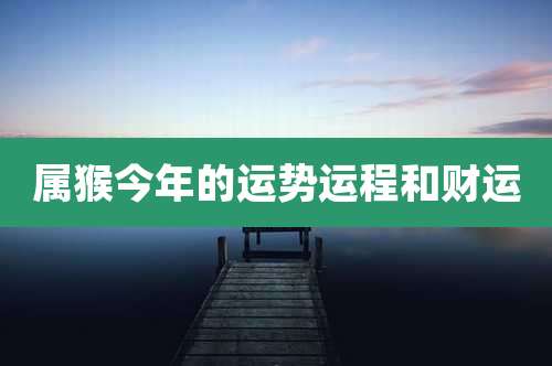 属猴今年的运势运程和财运