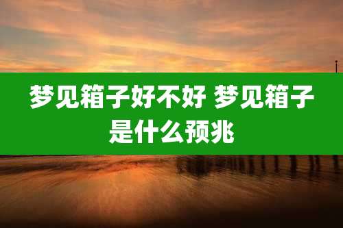 梦见箱子好不好 梦见箱子是什么预兆