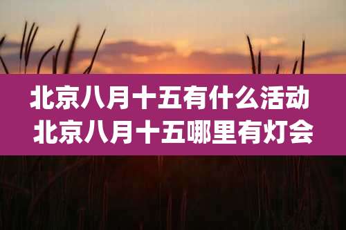 北京八月十五有什么活动 北京八月十五哪里有灯会