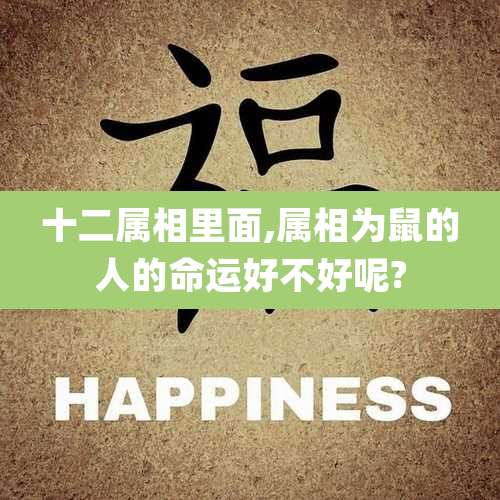 十二属相里面,属相为鼠的人的命运好不好呢?