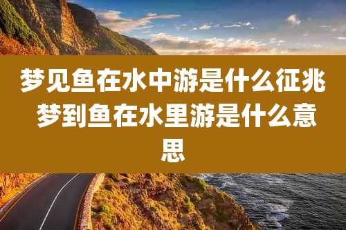 梦见鱼在水中游是什么征兆 梦到鱼在水里游是什么意思