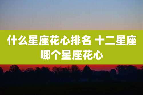 什么星座花心排名 十二星座哪个星座花心